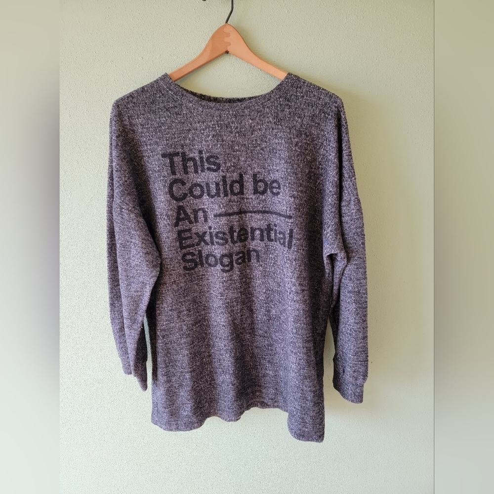 Zara WB Collection Oversized Sweater, This Could Be An Existential Slogan Size S